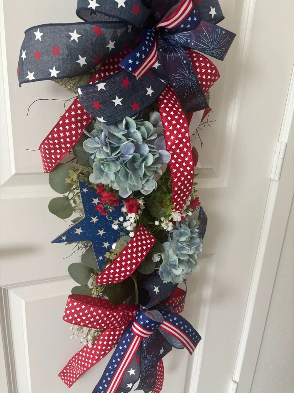 Patriotic Summertime America Star Door Swag 250th Americana Red Blue  Final Sale